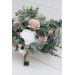 Wedding Bouquets in White & Blush Pink | Greenery Faux Bridal & Bridesmaid Bouquets