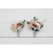 Wedding Boutonnieres & Wrist Corsage in Beige, White & Rust | Faux Flower Accessories