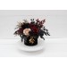 Burgundy black gold beige centerpiece. Table decor. Flowers in box. 0018