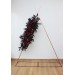  Flower arch arrangement in burgundy black gold beige colors.  Arbor flowers. Floral archway. Faux flowers for Halloween wedding arch. 0018
