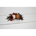 Flower comb in rust burgundy  ivory color scheme. Wedding accessories for hair. Bridal flower comb. Bridesmaid floral comb. 0007