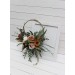 Flower hoop .Rust brown ivory colors. Alternative bridesmaid bouquet. 0019