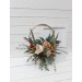 Flower hoop .Rust brown ivory colors. Alternative bridesmaid bouquet. 0019