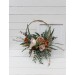 Flower hoop .Rust brown ivory colors. Alternative bridesmaid bouquet. 0019