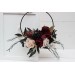 Flower hoop in Halloween colors. Alternative bridesmaid bouquet. Burgundy black gold beige wedding. 0018