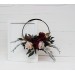 Flower hoop in Halloween colors. Alternative bridesmaid bouquet. Burgundy black gold beige wedding. 0018