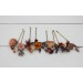  Set of  8 bobby pins in orange peach color scheme. Hair accessories. Bridesmaid hair pins. Flower accessories for wedding. 0014