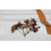  Set of  8 bobby pins in orange peach color scheme. Hair accessories. Bridesmaid hair pins. Flower accessories for wedding. 0014