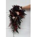 Halloween Wedding Bouquets in Burgundy, Black, Gold, and Beige – Cascade Faux Bouquets