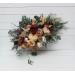 Wedding bouquets in rust brown ivory colors. Bridal bouquet. Boho wedding. Cascading bouquet. Faux bouquet. Bridesmaid bouquet. 0019
