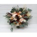 Wedding bouquets in rust brown ivory colors. Bridal bouquet. Boho wedding. Cascading bouquet. Faux bouquet. Bridesmaid bouquet. 0019