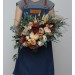 Wedding bouquets in rust brown ivory colors. Bridal bouquet. Boho wedding. Cascading bouquet. Faux bouquet. Bridesmaid bouquet. 0019