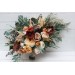 Wedding bouquets in rust brown ivory colors. Bridal bouquet. Boho wedding. Cascading bouquet. Faux bouquet. Bridesmaid bouquet. 0019