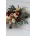 Wedding bouquets in rust brown ivory colors. Bridal bouquet. Boho wedding. Cascading bouquet. Faux bouquet. Bridesmaid bouquet. 0019