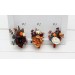  Wedding boutonnieres and wrist corsage  in rust burgundy  ivory color theme. Flower accessories. 0007