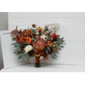 Australian Native Protea Bridal Bouquet | Rust & Burgundy Faux Flowers for Boho Weddings