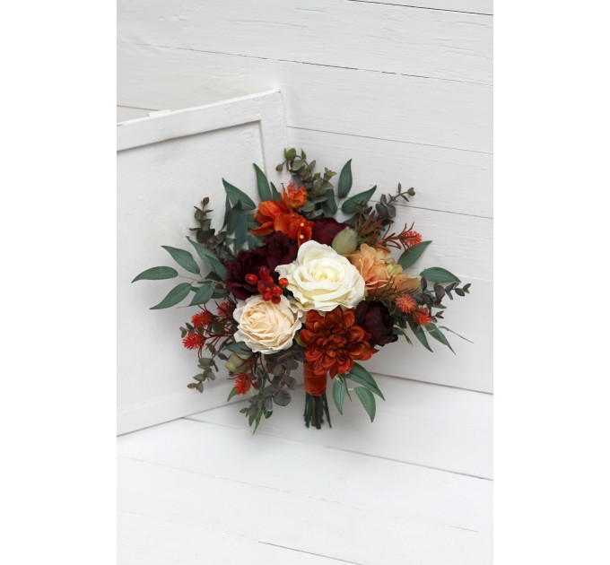 Australian native flowers. Rust burgundy flowers. Protea bridal bouquet. Faux bouquet. Fall wedding. Silk flowers. Boho wedding. Bridesmaid bouquet. 5161