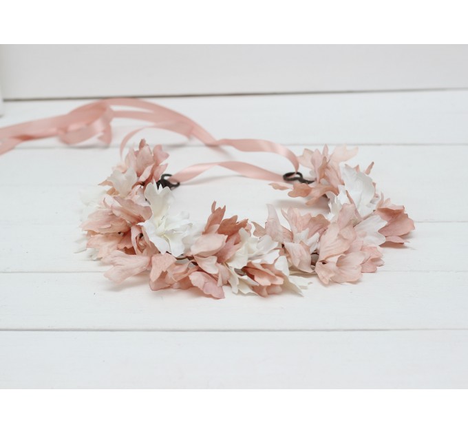 Blush pink white flower crown. Hair wreath. Flower girl crown. Wedding flowers. 5165