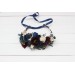 Burgundy ivory navy blue flower crown. Hair wreath. Flower girl crown. Wedding flowers. 5097