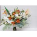 Exotic Orchid & Calla Lily Bridal Bouquet | White & Orange Flowers for Beach Weddings