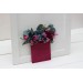 Pocket boutonniere in emerald green purple magenta teal color scheme. Jewl-tone wedding. Flower accessories. 5055