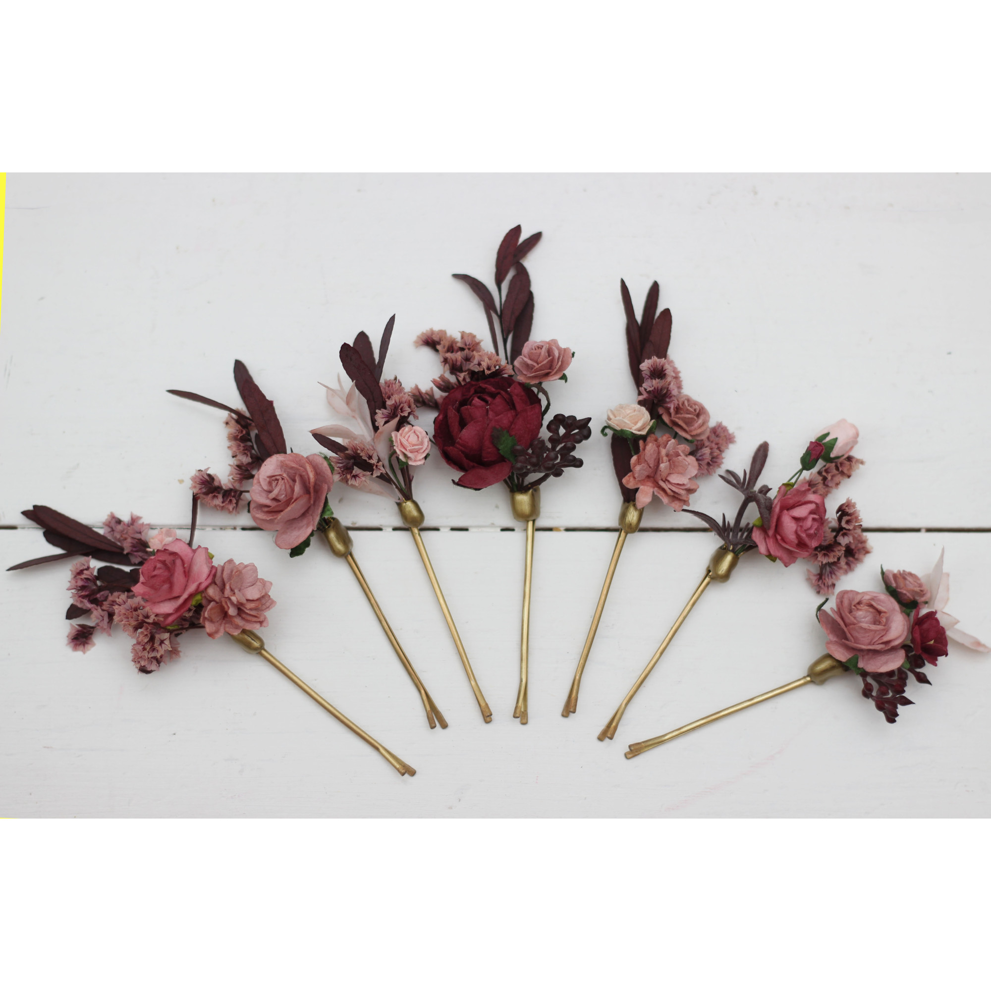 thumbnail image 2 of 12 Pieces Rose Flower Hair Clip Rose Bridal Hair Pins Rose Brooch Wedding Hair Accessories For Women Girl Party Flamenco Dancer Red 386201 2 of 12
