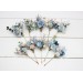 Set of bobby pins. Spring wedding. Dusty blue pink white hair accessories. Bridal flowers. Floral hair pins. Hairpiece. Bridesmaid gift. 5174