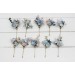 Set of bobby pins. Spring wedding. Dusty blue pink white hair accessories. Bridal flowers. Floral hair pins. Hairpiece. Bridesmaid gift. 5174