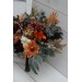 Wedding Bouquets in Burgundy & Burnt Orange | Cascading Bridal & Bridesmaid Faux Bouquets
