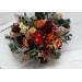 Wedding Bouquets in Burgundy & Burnt Orange | Cascading Bridal & Bridesmaid Faux Bouquets