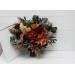 Wedding Bouquets in Burgundy & Burnt Orange | Cascading Bridal & Bridesmaid Faux Bouquets