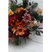 Wedding Bouquets in Burgundy & Burnt Orange | Cascading Bridal & Bridesmaid Faux Bouquets