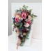 Wedding bouquets in burgundy dusty rose blue colors. Bridal bouquet. Cascading bouquet. Faux bouquet. Bridesmaid bouquet. 5188