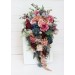 Wedding bouquets in burgundy dusty rose blue colors. Bridal bouquet. Cascading bouquet. Faux bouquet. Bridesmaid bouquet. 5188