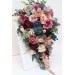 Wedding bouquets in burgundy dusty rose blue colors. Bridal bouquet. Cascading bouquet. Faux bouquet. Bridesmaid bouquet. 5188