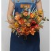 Wedding bouquets in mustard burnt orange colors. Bridal bouquet. Faux bouquet. Bridesmaid bouquet. 5164