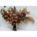 Wedding bouquets in mustard olive brown colors. Bridal bouquet. Faux bouquet. Bridesmaid bouquet. 5163