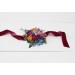 Wedding Boutonnieres & Wrist Corsage in Orange, Magenta & Teal | Faux Flower Accessories