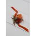 Wedding boutonnieres and wrist corsage in rust burgundy color scheme. Flower accessories. 5161