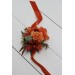  Wedding boutonnieres and wrist corsage  in rust burgundy color scheme. Flower accessories. 5161