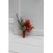 Wedding boutonnieres and wrist corsage in rust burgundy color scheme. Flower accessories. 5161