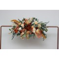  Flower arch arrangement in rust cream colors.  Arbor flowers. Floral archway. Faux flowers for wedding arch. 5178