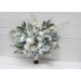Wedding Bouquets in White & Sky Blue | Faux Bridal & Bridesmaid Bouquets