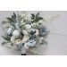 Wedding Bouquets in White & Sky Blue | Faux Bridal & Bridesmaid Bouquets