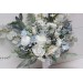 Wedding Bouquets in White & Sky Blue | Faux Bridal & Bridesmaid Bouquets