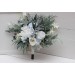 Wedding Bouquets in White & Sky Blue | Faux Bridal & Bridesmaid Bouquets