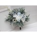 Wedding Bouquets in White & Sky Blue | Faux Bridal & Bridesmaid Bouquets