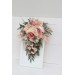 Cascasding bouquet. Boho bouquet. Dusty rose peach ivory bridal bouquet. Faux bouquet. Fall wedding. Silk flowers. Boho wedding. 5184