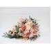 Cascasding bouquet. Boho bouquet. Dusty rose peach ivory bridal bouquet. Faux bouquet. Fall wedding. Silk flowers. Boho wedding. 5184
