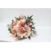 Cascasding bouquet. Boho bouquet. Dusty rose peach ivory bridal bouquet. Faux bouquet. Fall wedding. Silk flowers. Boho wedding. 5184